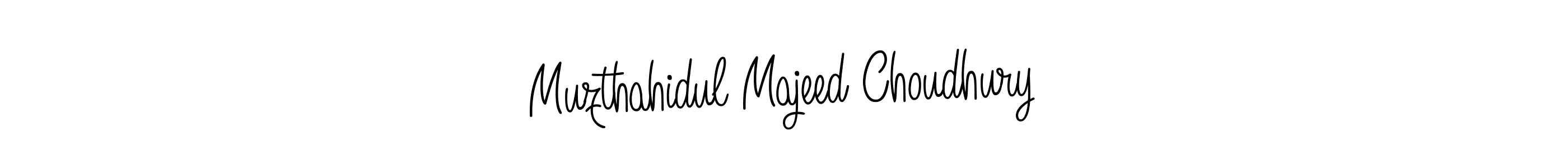 The best way (Angelique-Rose-font-FFP) to make a short signature is to pick only two or three words in your name. The name Muzthahidul Majeed Choudhury include a total of six letters. For converting this name. Muzthahidul Majeed Choudhury signature style 5 images and pictures png