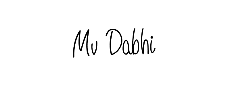 Mv Dabhi stylish signature style. Best Handwritten Sign (Angelique-Rose-font-FFP) for my name. Handwritten Signature Collection Ideas for my name Mv Dabhi. Mv Dabhi signature style 5 images and pictures png