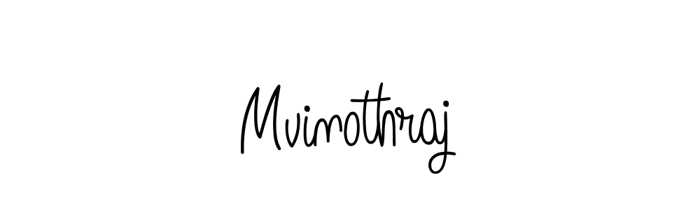 How to make Mvinothraj name signature. Use Angelique-Rose-font-FFP style for creating short signs online. This is the latest handwritten sign. Mvinothraj signature style 5 images and pictures png