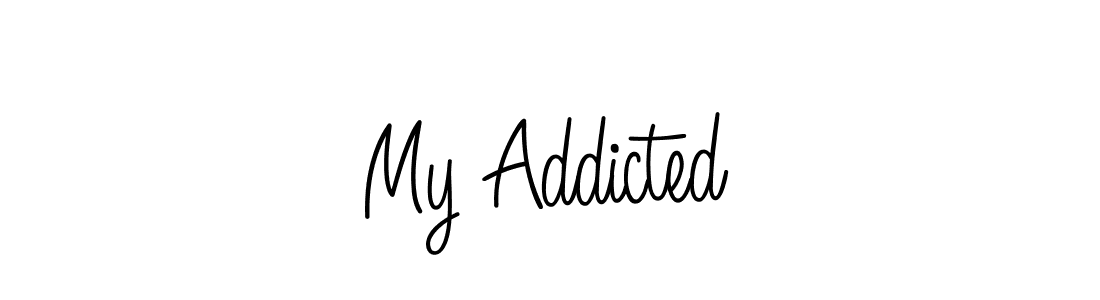 You should practise on your own different ways (Angelique-Rose-font-FFP) to write your name (My Addicted) in signature. don't let someone else do it for you. My Addicted signature style 5 images and pictures png