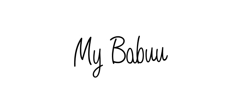 You should practise on your own different ways (Angelique-Rose-font-FFP) to write your name (My Babuu) in signature. don't let someone else do it for you. My Babuu signature style 5 images and pictures png