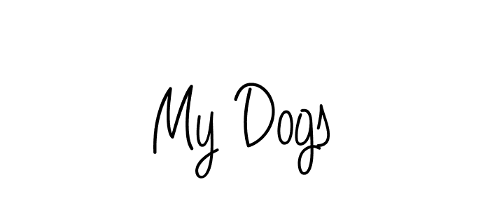 My Dogs stylish signature style. Best Handwritten Sign (Angelique-Rose-font-FFP) for my name. Handwritten Signature Collection Ideas for my name My Dogs. My Dogs signature style 5 images and pictures png