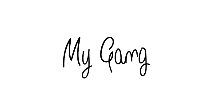 Design your own signature with our free online signature maker. With this signature software, you can create a handwritten (Angelique-Rose-font-FFP) signature for name My Gang. My Gang signature style 5 images and pictures png