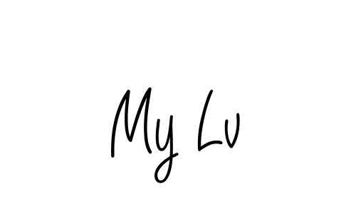 How to make My Lv name signature. Use Angelique-Rose-font-FFP style for creating short signs online. This is the latest handwritten sign. My Lv signature style 5 images and pictures png