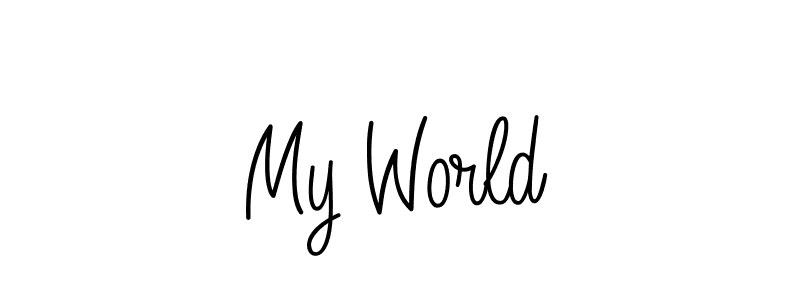 Also we have My World name is the best signature style. Create professional handwritten signature collection using Angelique-Rose-font-FFP autograph style. My World signature style 5 images and pictures png