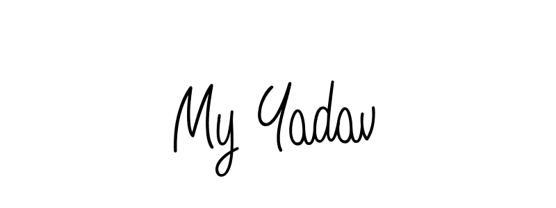 Use a signature maker to create a handwritten signature online. With this signature software, you can design (Angelique-Rose-font-FFP) your own signature for name My Yadav. My Yadav signature style 5 images and pictures png
