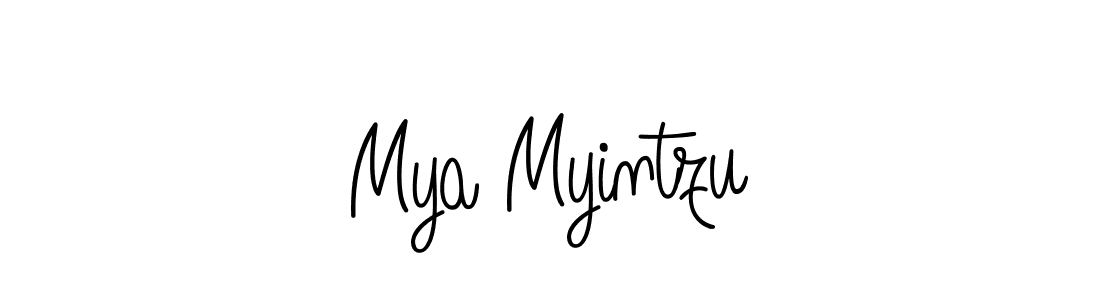 The best way (Angelique-Rose-font-FFP) to make a short signature is to pick only two or three words in your name. The name Mya Myintzu include a total of six letters. For converting this name. Mya Myintzu signature style 5 images and pictures png