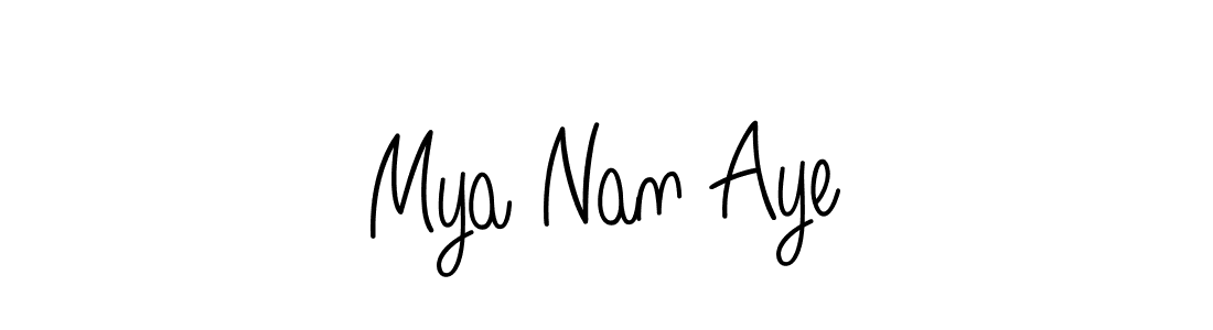 Use a signature maker to create a handwritten signature online. With this signature software, you can design (Angelique-Rose-font-FFP) your own signature for name Mya Nan Aye. Mya Nan Aye signature style 5 images and pictures png