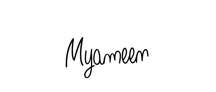 Use a signature maker to create a handwritten signature online. With this signature software, you can design (Angelique-Rose-font-FFP) your own signature for name Myameen. Myameen signature style 5 images and pictures png