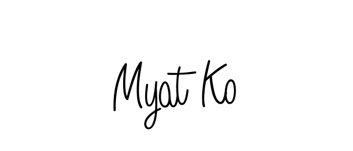 How to make Myat Ko name signature. Use Angelique-Rose-font-FFP style for creating short signs online. This is the latest handwritten sign. Myat Ko signature style 5 images and pictures png