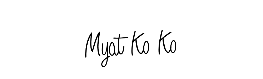 The best way (Angelique-Rose-font-FFP) to make a short signature is to pick only two or three words in your name. The name Myat Ko Ko include a total of six letters. For converting this name. Myat Ko Ko signature style 5 images and pictures png