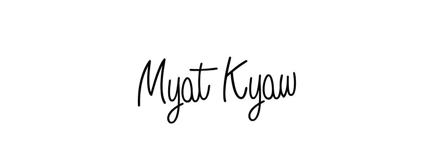 Myat Kyaw stylish signature style. Best Handwritten Sign (Angelique-Rose-font-FFP) for my name. Handwritten Signature Collection Ideas for my name Myat Kyaw. Myat Kyaw signature style 5 images and pictures png