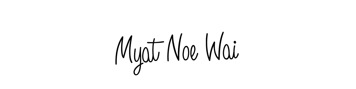 You should practise on your own different ways (Angelique-Rose-font-FFP) to write your name (Myat Noe Wai) in signature. don't let someone else do it for you. Myat Noe Wai signature style 5 images and pictures png