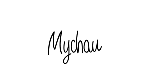 Design your own signature with our free online signature maker. With this signature software, you can create a handwritten (Angelique-Rose-font-FFP) signature for name Mychau. Mychau signature style 5 images and pictures png