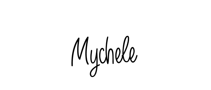 Make a beautiful signature design for name Mychele. With this signature (Angelique-Rose-font-FFP) style, you can create a handwritten signature for free. Mychele signature style 5 images and pictures png