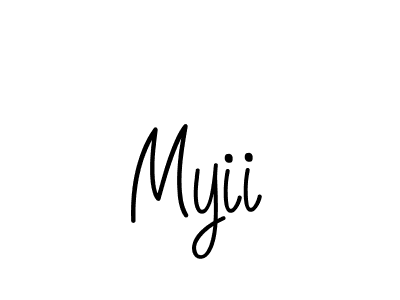 Make a beautiful signature design for name Myii. With this signature (Angelique-Rose-font-FFP) style, you can create a handwritten signature for free. Myii signature style 5 images and pictures png