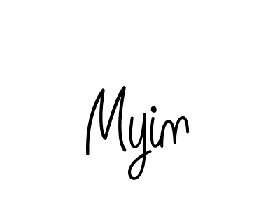 Make a beautiful signature design for name Myin. With this signature (Angelique-Rose-font-FFP) style, you can create a handwritten signature for free. Myin signature style 5 images and pictures png