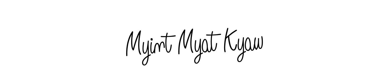 The best way (Angelique-Rose-font-FFP) to make a short signature is to pick only two or three words in your name. The name Myint Myat Kyaw include a total of six letters. For converting this name. Myint Myat Kyaw signature style 5 images and pictures png