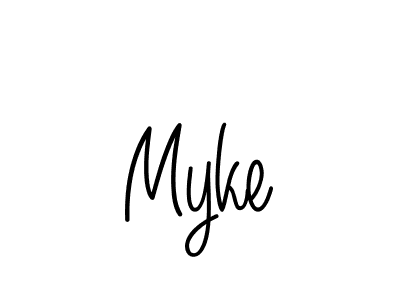 Myke stylish signature style. Best Handwritten Sign (Angelique-Rose-font-FFP) for my name. Handwritten Signature Collection Ideas for my name Myke. Myke signature style 5 images and pictures png