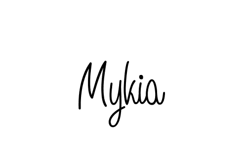 Create a beautiful signature design for name Mykia. With this signature (Angelique-Rose-font-FFP) fonts, you can make a handwritten signature for free. Mykia signature style 5 images and pictures png