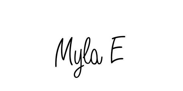 Create a beautiful signature design for name Myla E. With this signature (Angelique-Rose-font-FFP) fonts, you can make a handwritten signature for free. Myla E signature style 5 images and pictures png