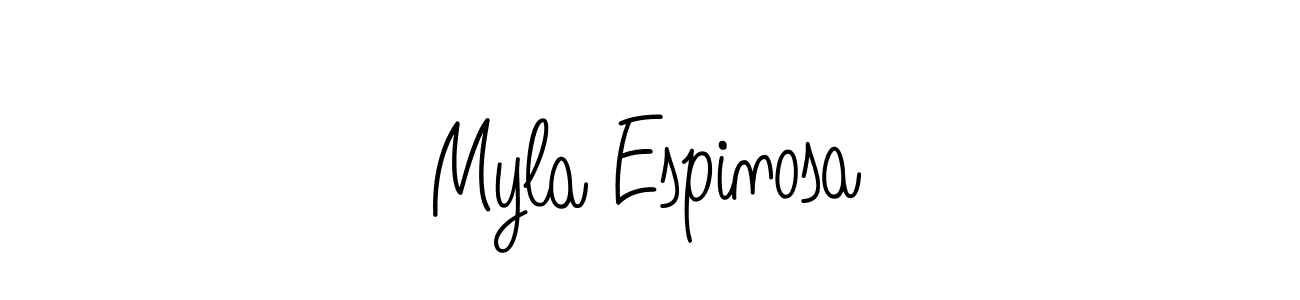 Create a beautiful signature design for name Myla Espinosa. With this signature (Angelique-Rose-font-FFP) fonts, you can make a handwritten signature for free. Myla Espinosa signature style 5 images and pictures png