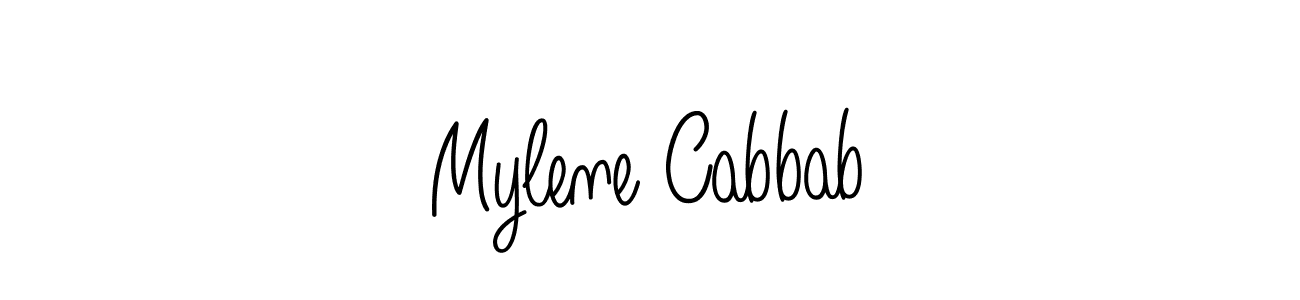 How to make Mylene Cabbab name signature. Use Angelique-Rose-font-FFP style for creating short signs online. This is the latest handwritten sign. Mylene Cabbab signature style 5 images and pictures png