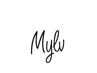 Use a signature maker to create a handwritten signature online. With this signature software, you can design (Angelique-Rose-font-FFP) your own signature for name Mylv. Mylv signature style 5 images and pictures png