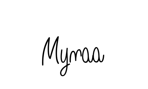 Design your own signature with our free online signature maker. With this signature software, you can create a handwritten (Angelique-Rose-font-FFP) signature for name Mynaa. Mynaa signature style 5 images and pictures png
