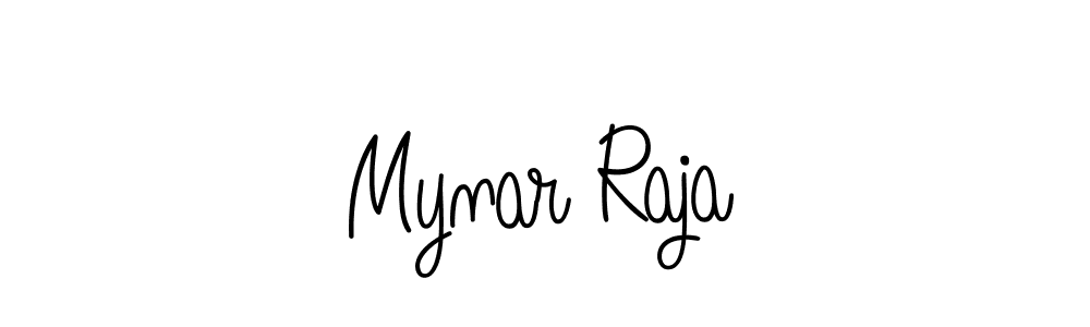 Use a signature maker to create a handwritten signature online. With this signature software, you can design (Angelique-Rose-font-FFP) your own signature for name Mynar Raja. Mynar Raja signature style 5 images and pictures png