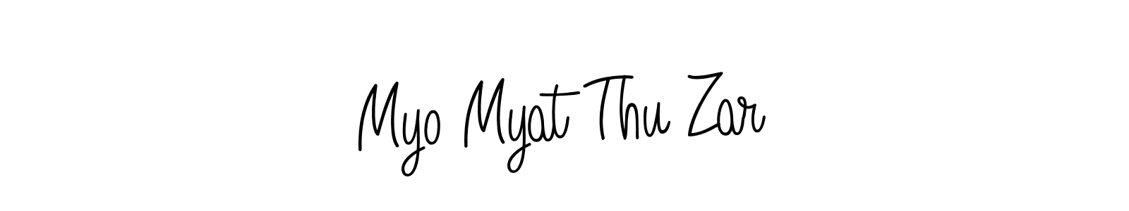 Use a signature maker to create a handwritten signature online. With this signature software, you can design (Angelique-Rose-font-FFP) your own signature for name Myo Myat Thu Zar. Myo Myat Thu Zar signature style 5 images and pictures png