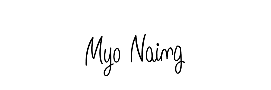Myo Naing stylish signature style. Best Handwritten Sign (Angelique-Rose-font-FFP) for my name. Handwritten Signature Collection Ideas for my name Myo Naing. Myo Naing signature style 5 images and pictures png