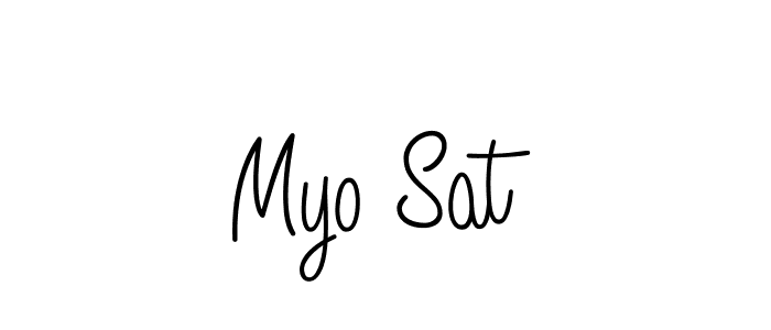 Use a signature maker to create a handwritten signature online. With this signature software, you can design (Angelique-Rose-font-FFP) your own signature for name Myo Sat. Myo Sat signature style 5 images and pictures png