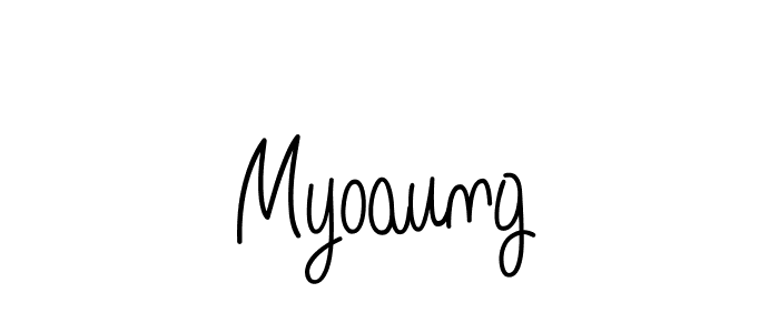 Myoaung stylish signature style. Best Handwritten Sign (Angelique-Rose-font-FFP) for my name. Handwritten Signature Collection Ideas for my name Myoaung. Myoaung signature style 5 images and pictures png