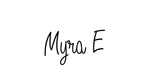 Design your own signature with our free online signature maker. With this signature software, you can create a handwritten (Angelique-Rose-font-FFP) signature for name Myra E. Myra E signature style 5 images and pictures png