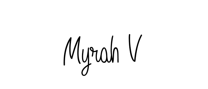 Once you've used our free online signature maker to create your best signature Angelique-Rose-font-FFP style, it's time to enjoy all of the benefits that Myrah V name signing documents. Myrah V signature style 5 images and pictures png