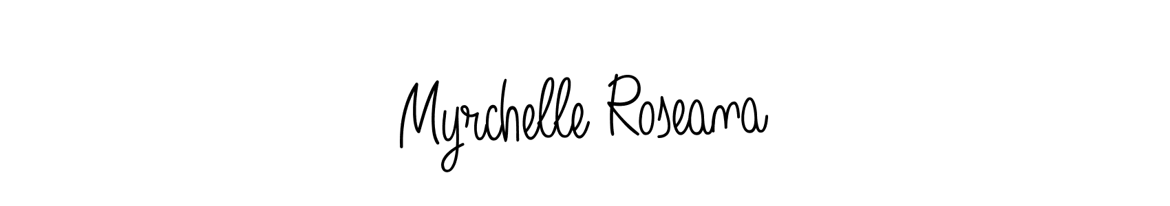 How to Draw Myrchelle Roseana signature style? Angelique-Rose-font-FFP is a latest design signature styles for name Myrchelle Roseana. Myrchelle Roseana signature style 5 images and pictures png
