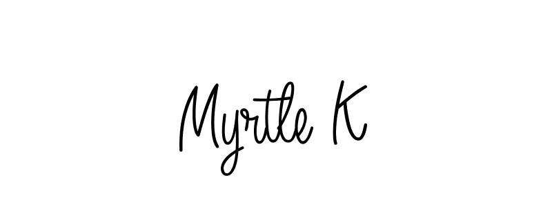 Design your own signature with our free online signature maker. With this signature software, you can create a handwritten (Angelique-Rose-font-FFP) signature for name Myrtle K. Myrtle K signature style 5 images and pictures png