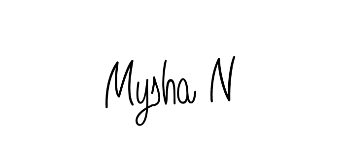 Design your own signature with our free online signature maker. With this signature software, you can create a handwritten (Angelique-Rose-font-FFP) signature for name Mysha N. Mysha N signature style 5 images and pictures png