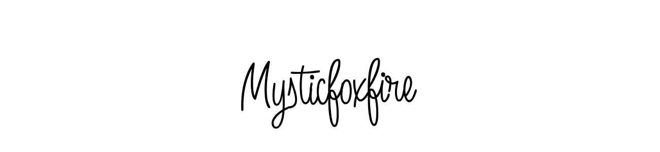 Use a signature maker to create a handwritten signature online. With this signature software, you can design (Angelique-Rose-font-FFP) your own signature for name Mysticfoxfire. Mysticfoxfire signature style 5 images and pictures png