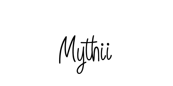 Design your own signature with our free online signature maker. With this signature software, you can create a handwritten (Angelique-Rose-font-FFP) signature for name Mythii. Mythii signature style 5 images and pictures png
