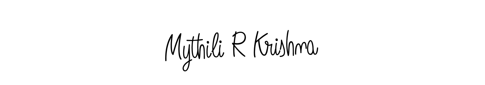 The best way (Angelique-Rose-font-FFP) to make a short signature is to pick only two or three words in your name. The name Mythili R Krishna include a total of six letters. For converting this name. Mythili R Krishna signature style 5 images and pictures png