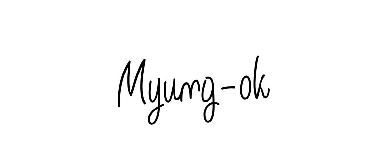 You should practise on your own different ways (Angelique-Rose-font-FFP) to write your name (Myung-ok) in signature. don't let someone else do it for you. Myung-ok signature style 5 images and pictures png