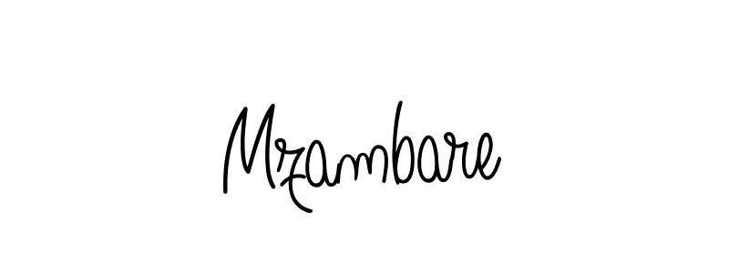 Use a signature maker to create a handwritten signature online. With this signature software, you can design (Angelique-Rose-font-FFP) your own signature for name Mzambare. Mzambare signature style 5 images and pictures png