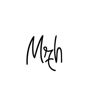 How to make Mzh name signature. Use Angelique-Rose-font-FFP style for creating short signs online. This is the latest handwritten sign. Mzh signature style 5 images and pictures png