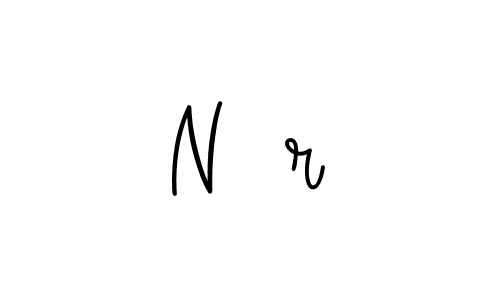 How to make N❤r name signature. Use Angelique-Rose-font-FFP style for creating short signs online. This is the latest handwritten sign. N❤r signature style 5 images and pictures png