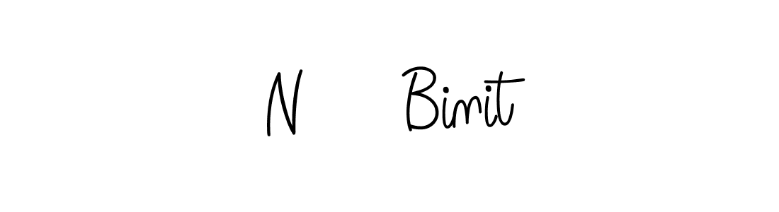 Design your own signature with our free online signature maker. With this signature software, you can create a handwritten (Angelique-Rose-font-FFP) signature for name N     Binit. N     Binit signature style 5 images and pictures png