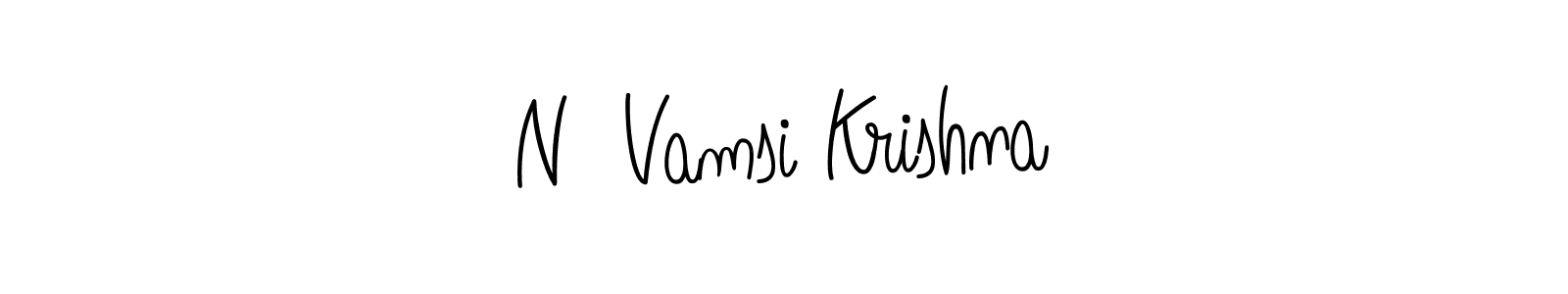 Make a beautiful signature design for name N  Vamsi Krishna. With this signature (Angelique-Rose-font-FFP) style, you can create a handwritten signature for free. N  Vamsi Krishna signature style 5 images and pictures png