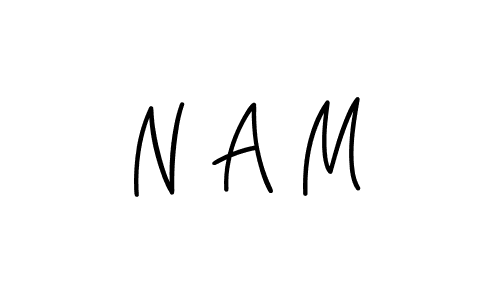 The best way (Angelique-Rose-font-FFP) to make a short signature is to pick only two or three words in your name. The name N A M include a total of six letters. For converting this name. N A M signature style 5 images and pictures png
