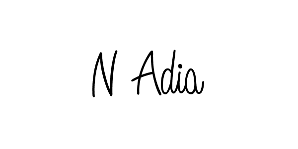 How to make N Adia name signature. Use Angelique-Rose-font-FFP style for creating short signs online. This is the latest handwritten sign. N Adia signature style 5 images and pictures png